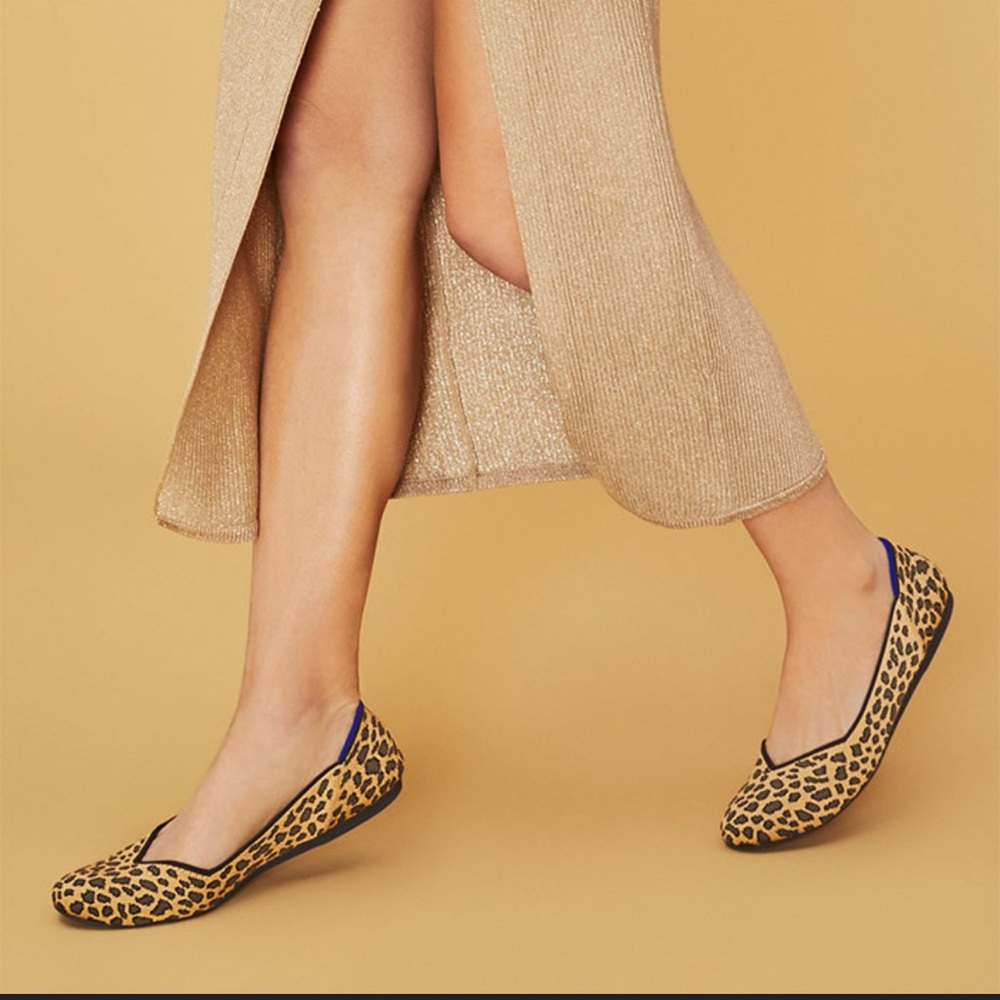 Rothy’s leopard ballet flats Size 8 slightly worn